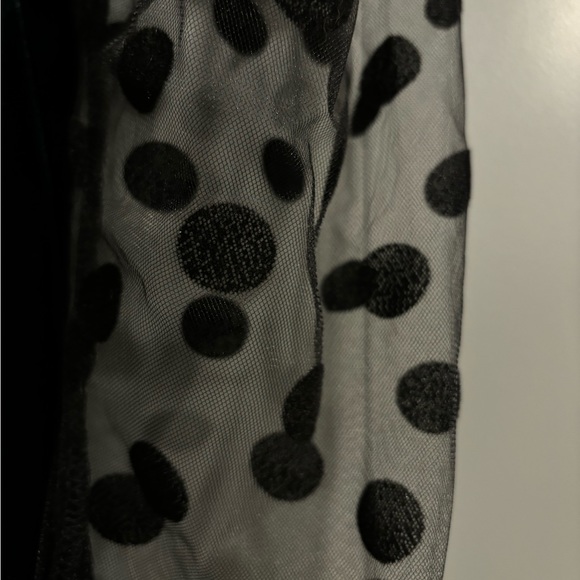COPY - Zara Velvet Polka Dot Puff Sleeve Open Back Dress - Picture 4 of 4